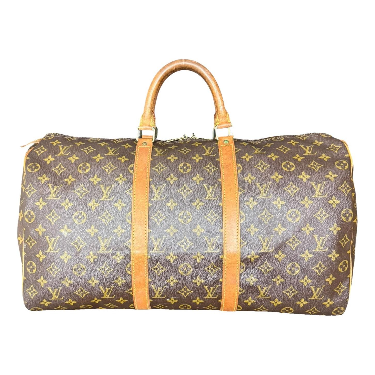 Keepall leather travel bag