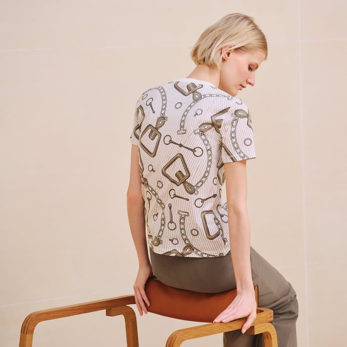 Blanc Naturel "Effet Kaleidoscope" Micro T-shirt