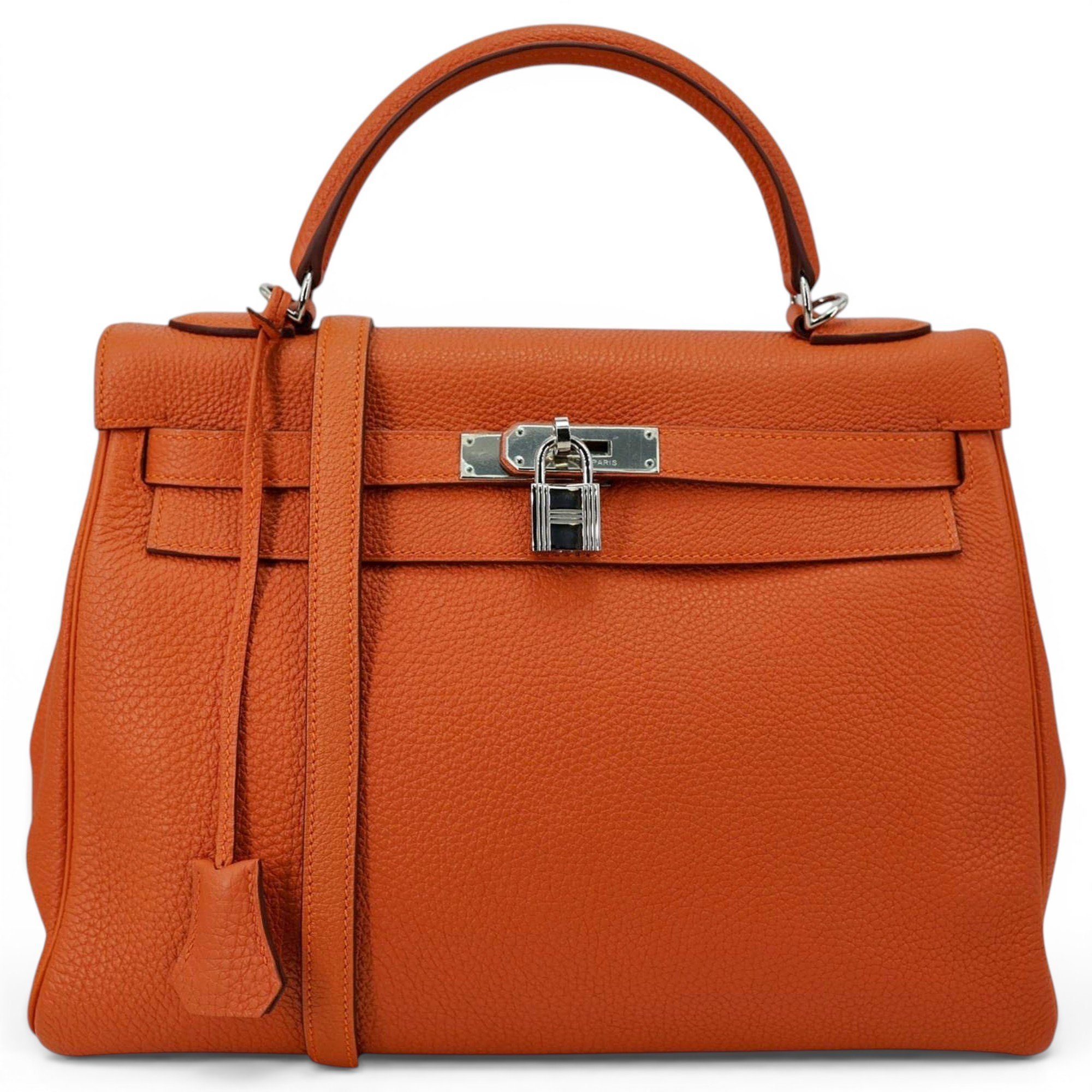Hermes Kelly 32 Handbag Orange Togo Leather 2013