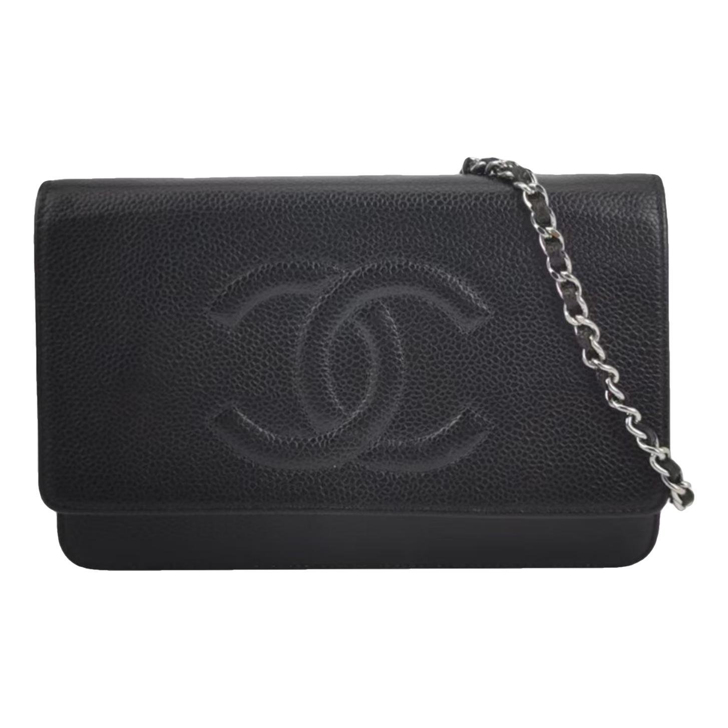 Wallet On Chain Double C leather crossbody bag