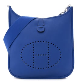 Hermes Taurillon Clemence Evelyne III PM Bleu Royal