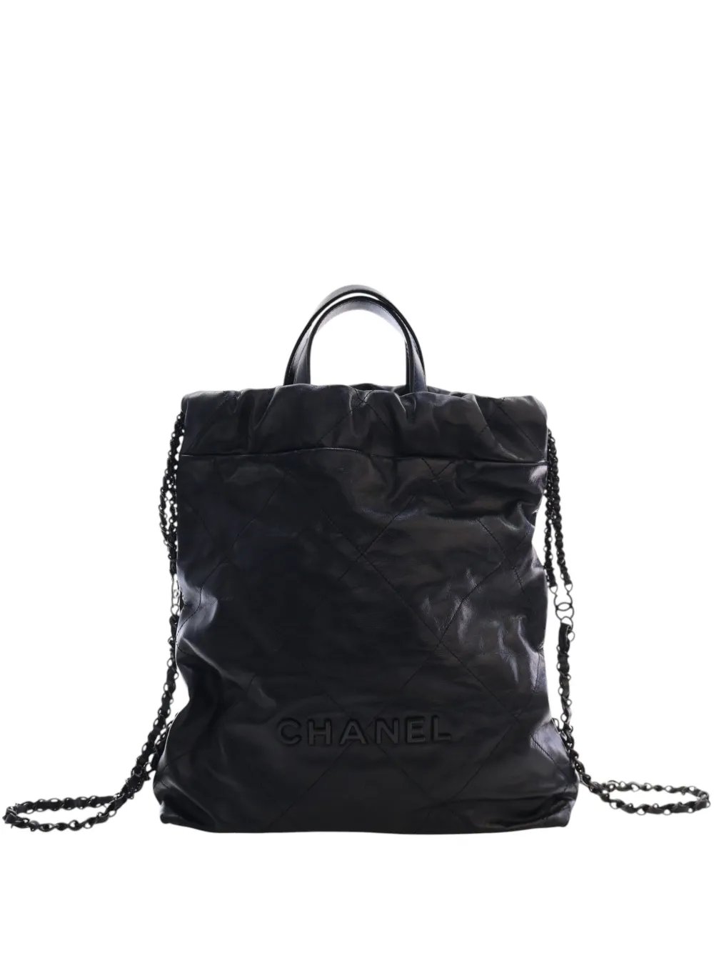 2021-2026 Large Quilted Shiny Calfskin 22 backpack