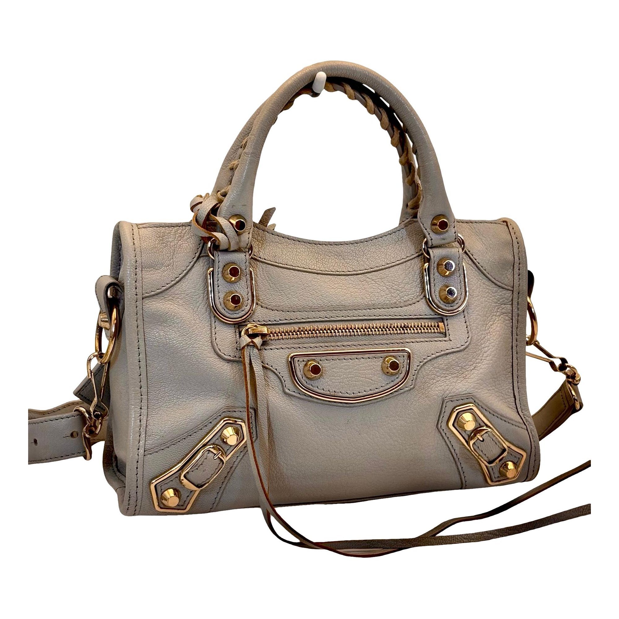 City leather handbag