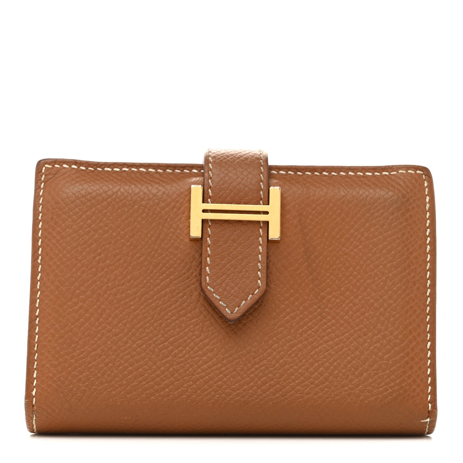 Hermes Epsom Bearn Card Holder Wallet Gold