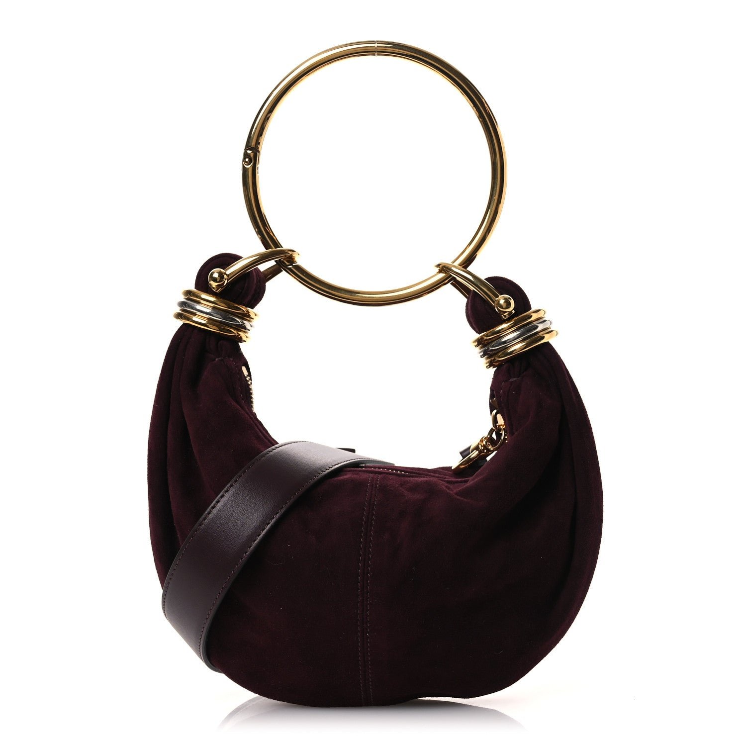 Chloe Chloe Suede Mini Bracelet Hobo Bag Deep Violine