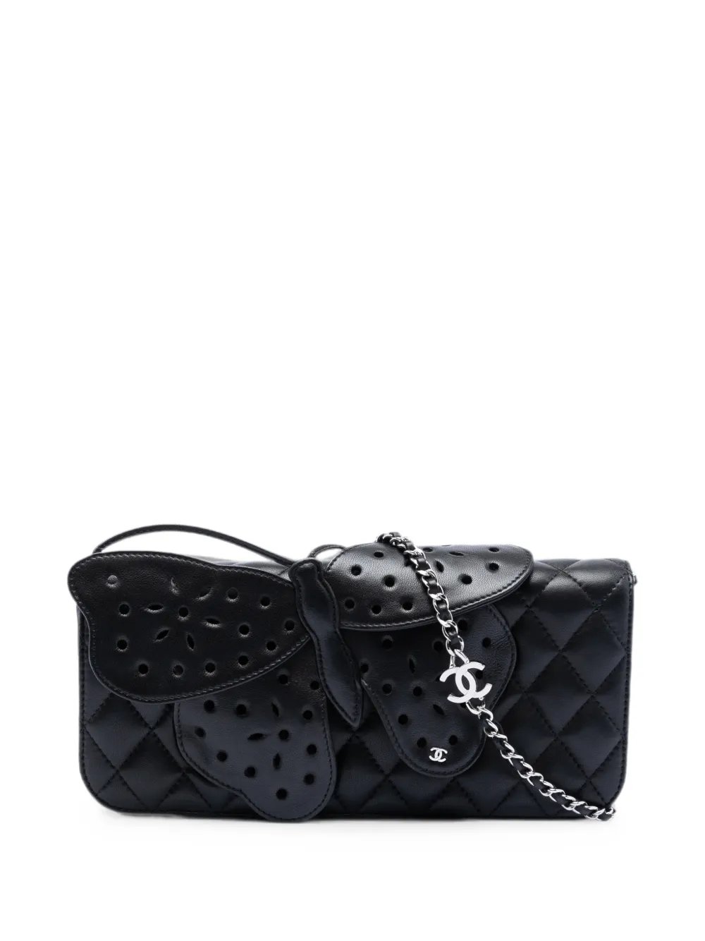 Butterfly quilted clutch bag