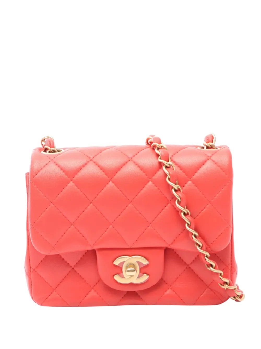 2019 Mini Square Classic Lambskin Single Flap crossbody bag