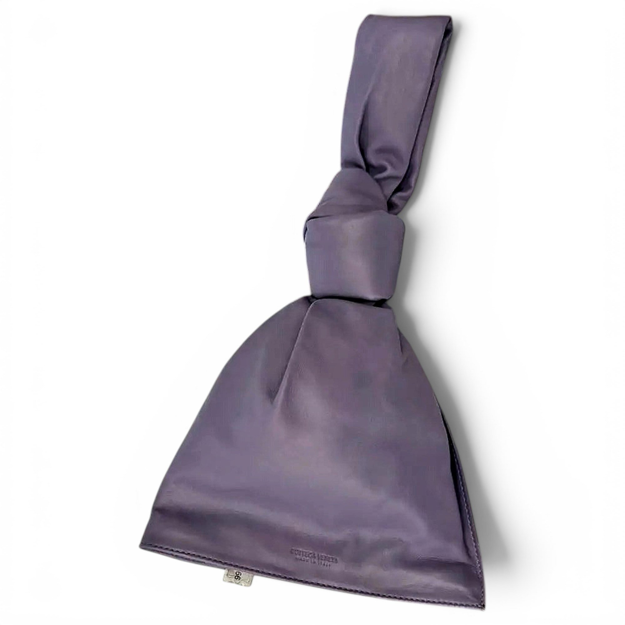 Twist leather clutch bag