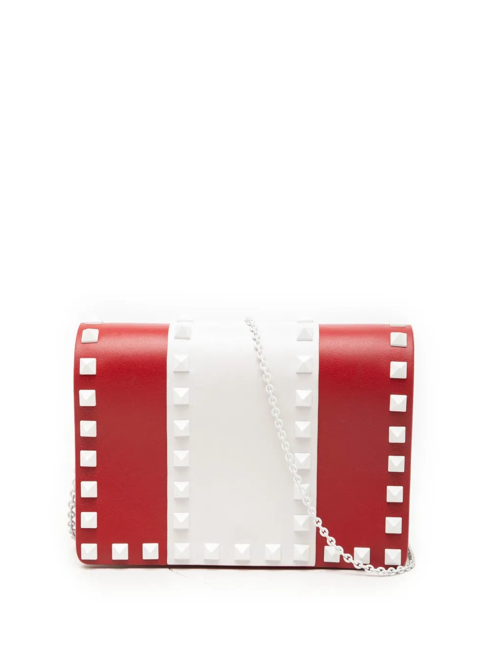 2000-2017 Leather Colorblock Rockstud Wallet On Chain crossbody bag