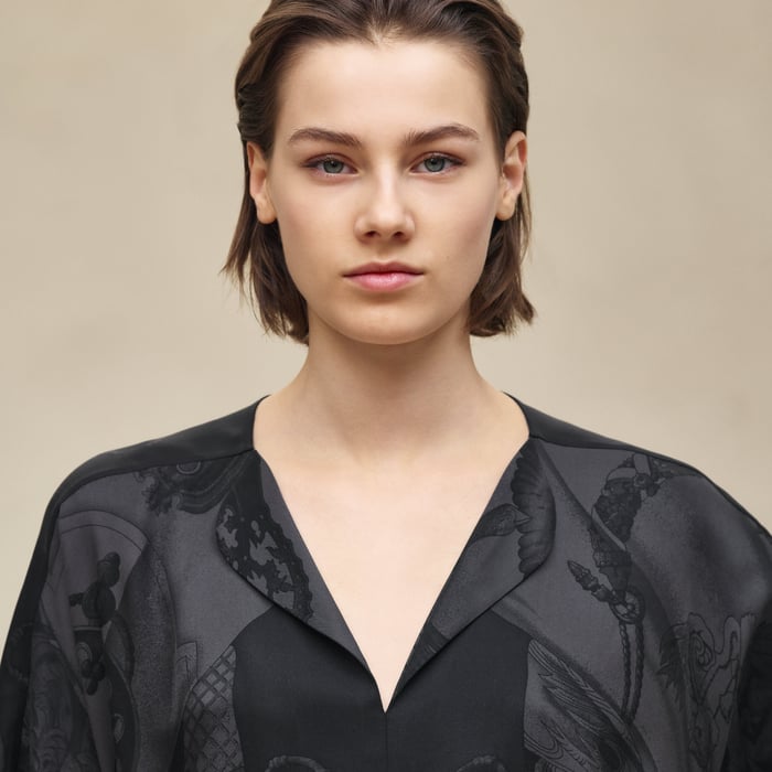 Noir "Soleil De Soie Poudre" Classic Caftan