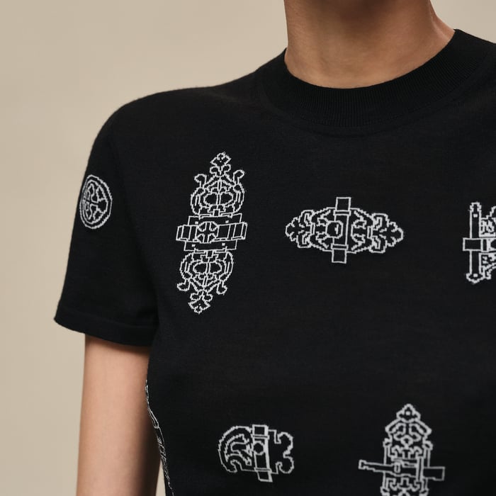 Noir "Ferronnerie" Short-sleeve Sweater