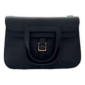 Hermes Halzan 25 Handbag Black Clemence Leather 2022
