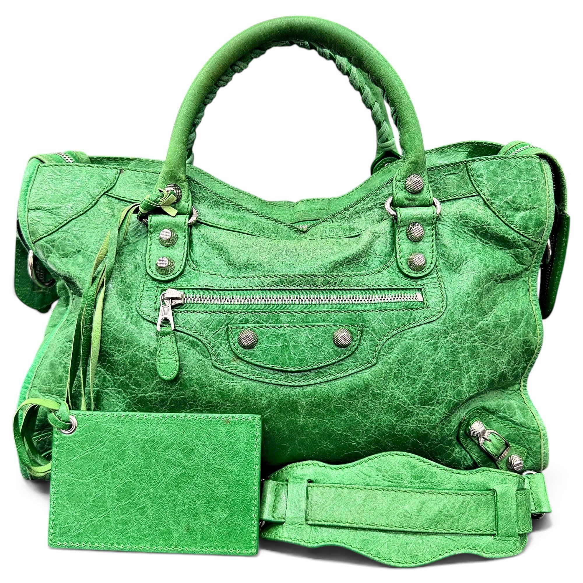 Classic Metalic leather handbag
