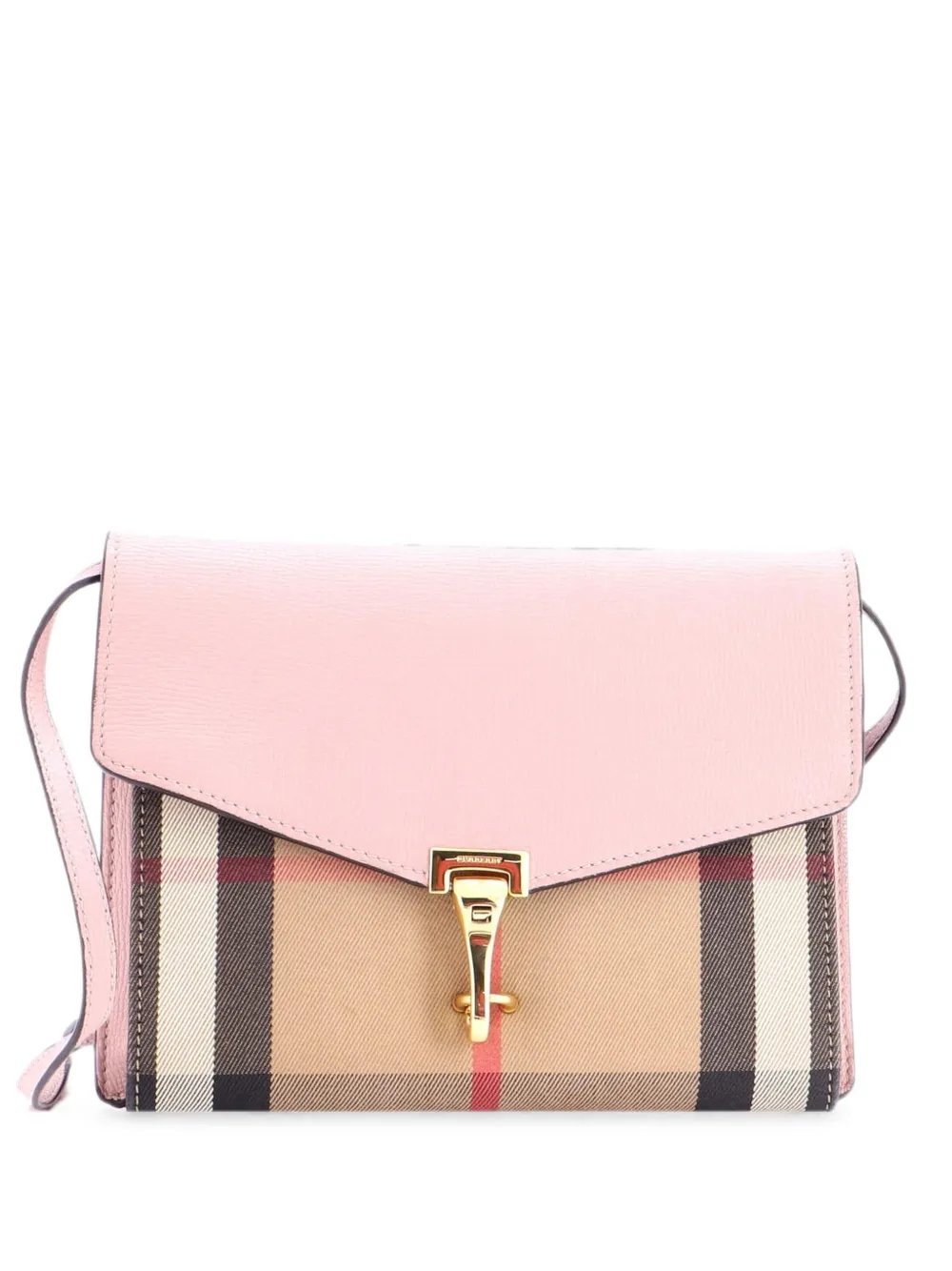Burberry Macken Leather and House Check Canvas Small crossbody bag