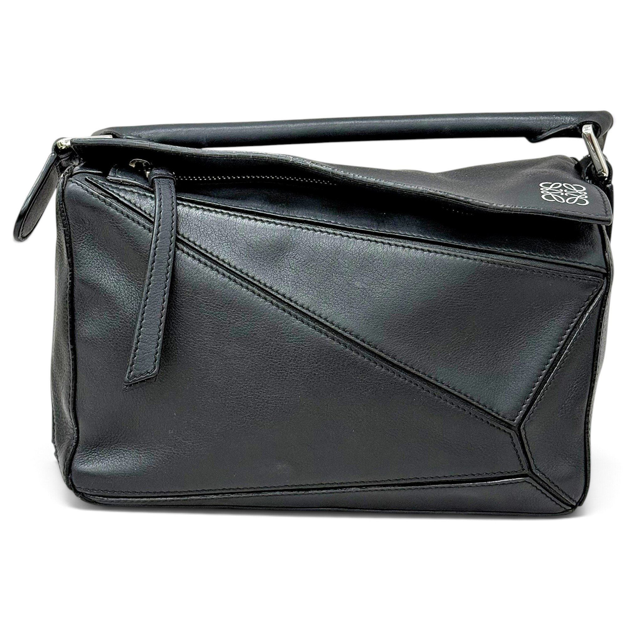 Puzzle leather handbag