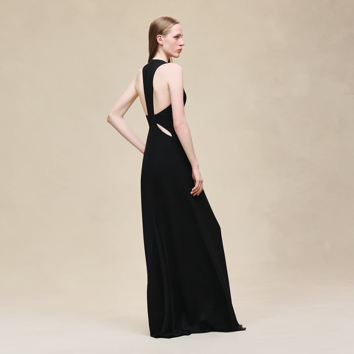 Noir Ruffled Long Dress
