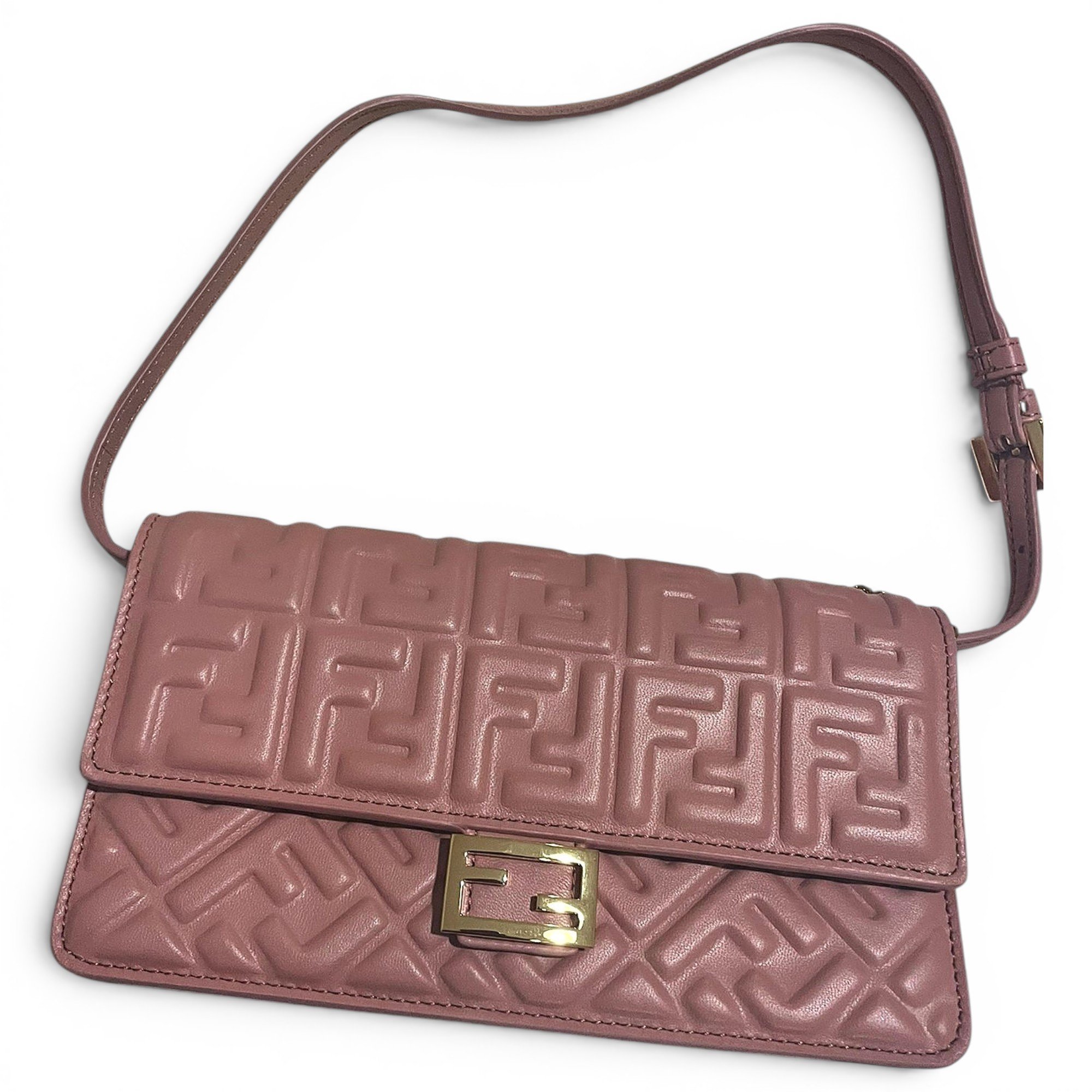Baguette leather clutch bag