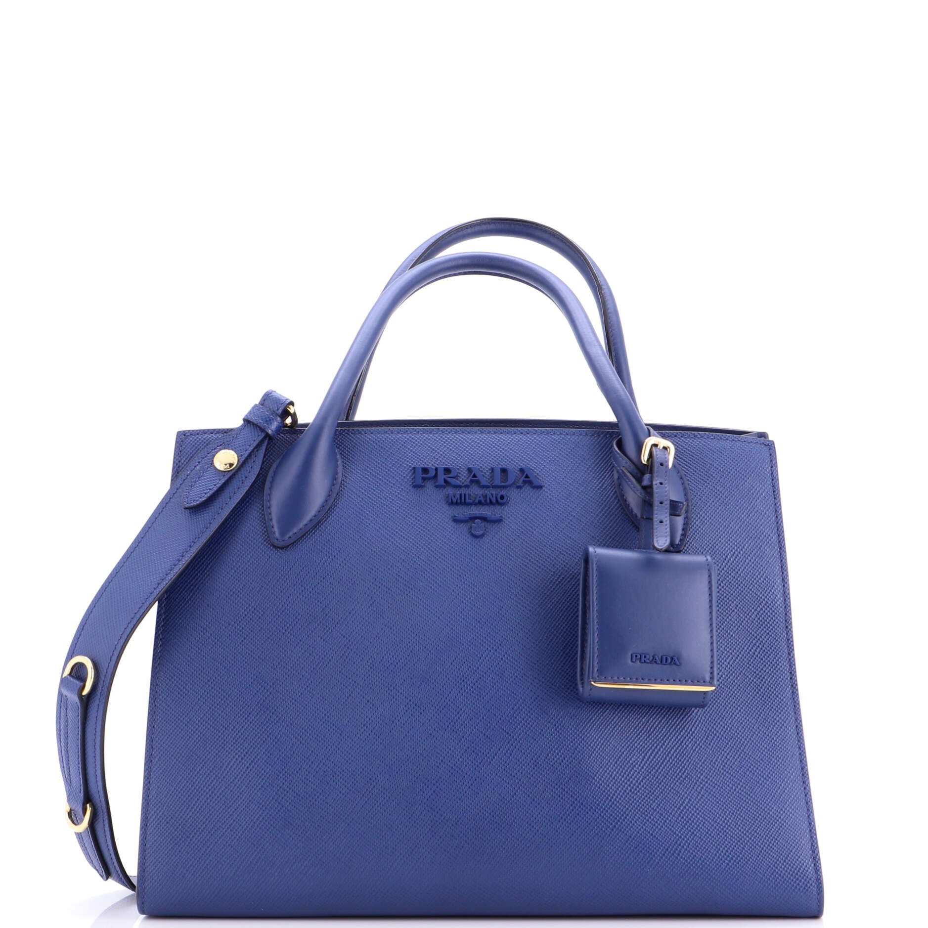 Prada Monochrome Tote Saffiano with City Calf Medium