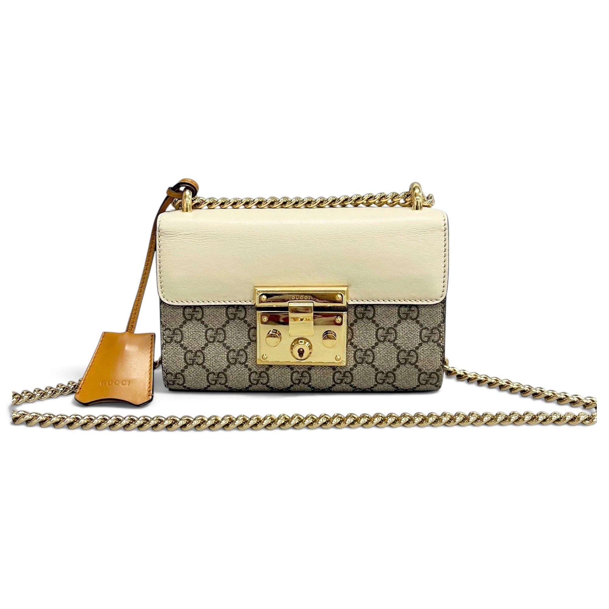 Padlock leather handbag