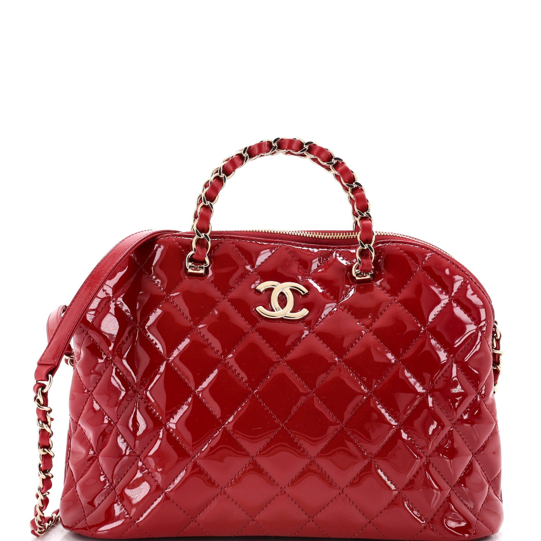Coco Top Handle Shopping Bag Quilted Patent Small