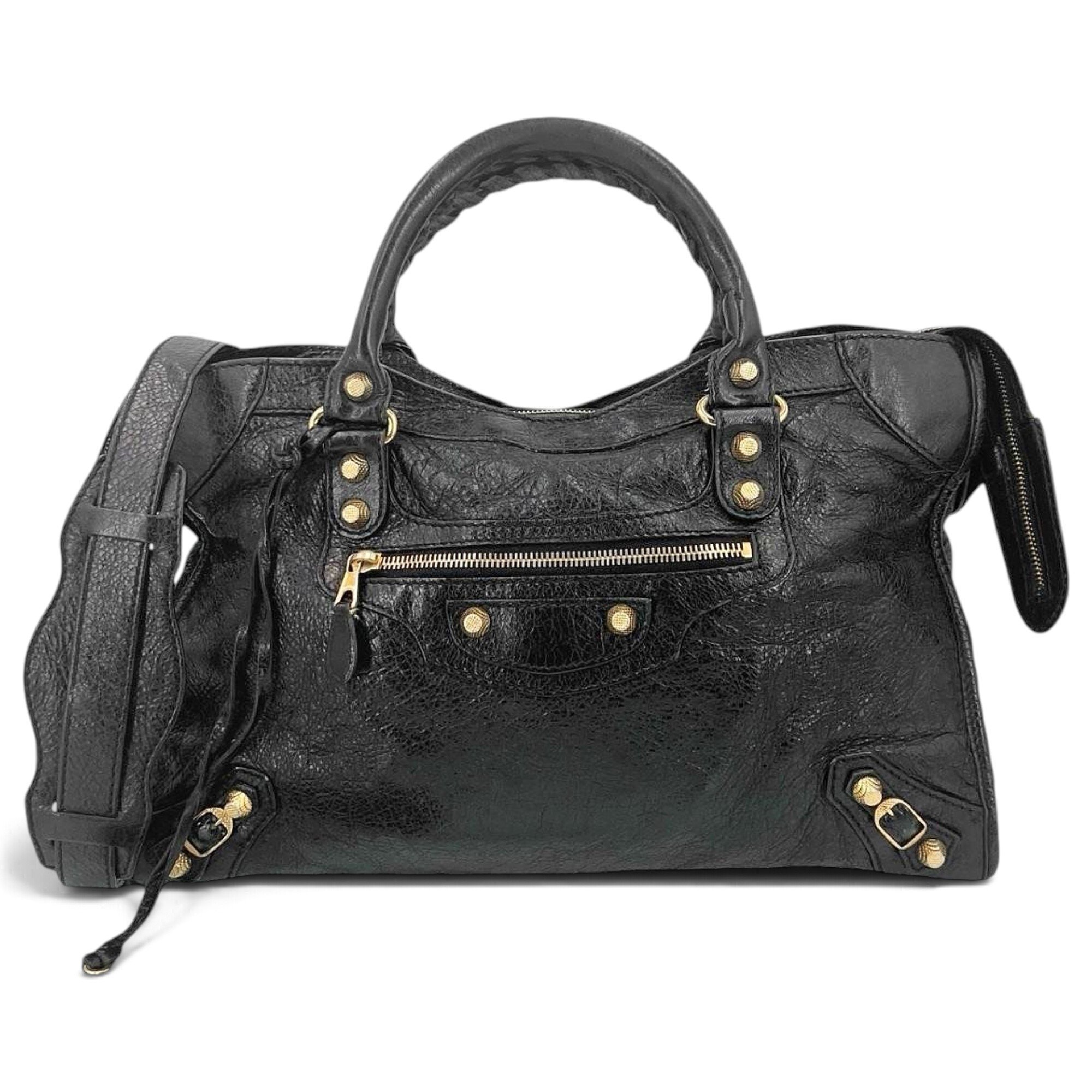 City leather handbag