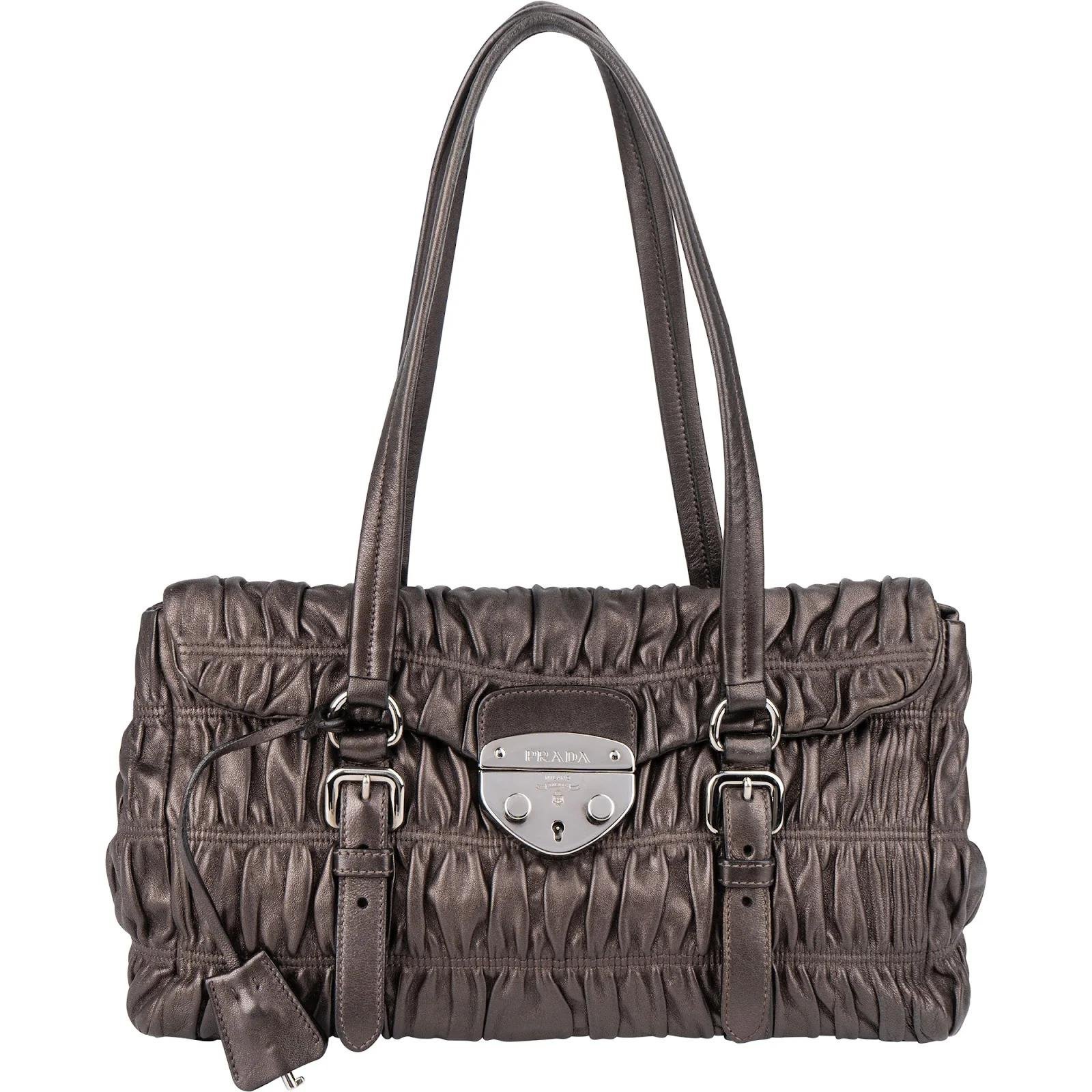 Re-Nylon leather handbag
