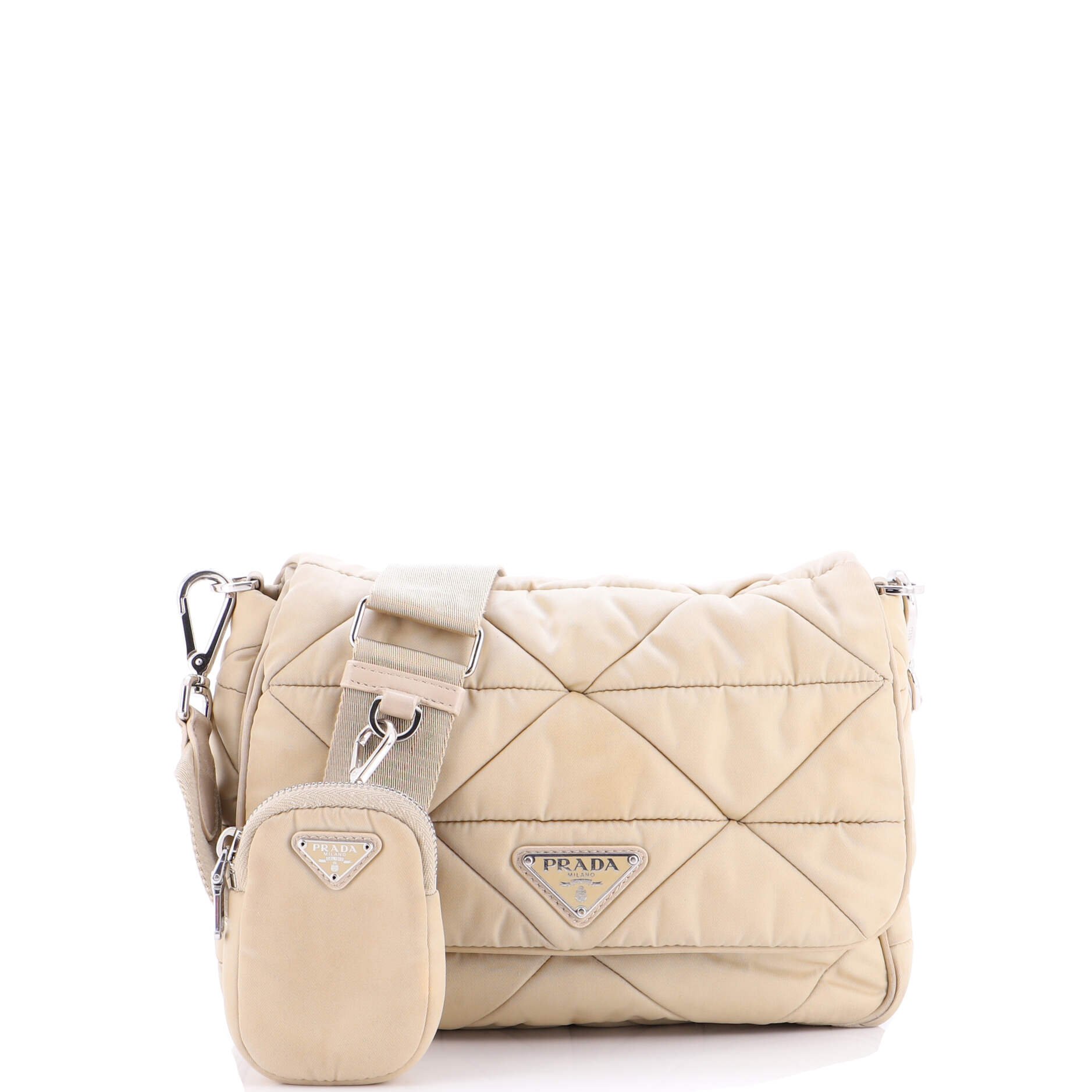 Prada Padded Flap Shoulder Bag Quilted Tessuto