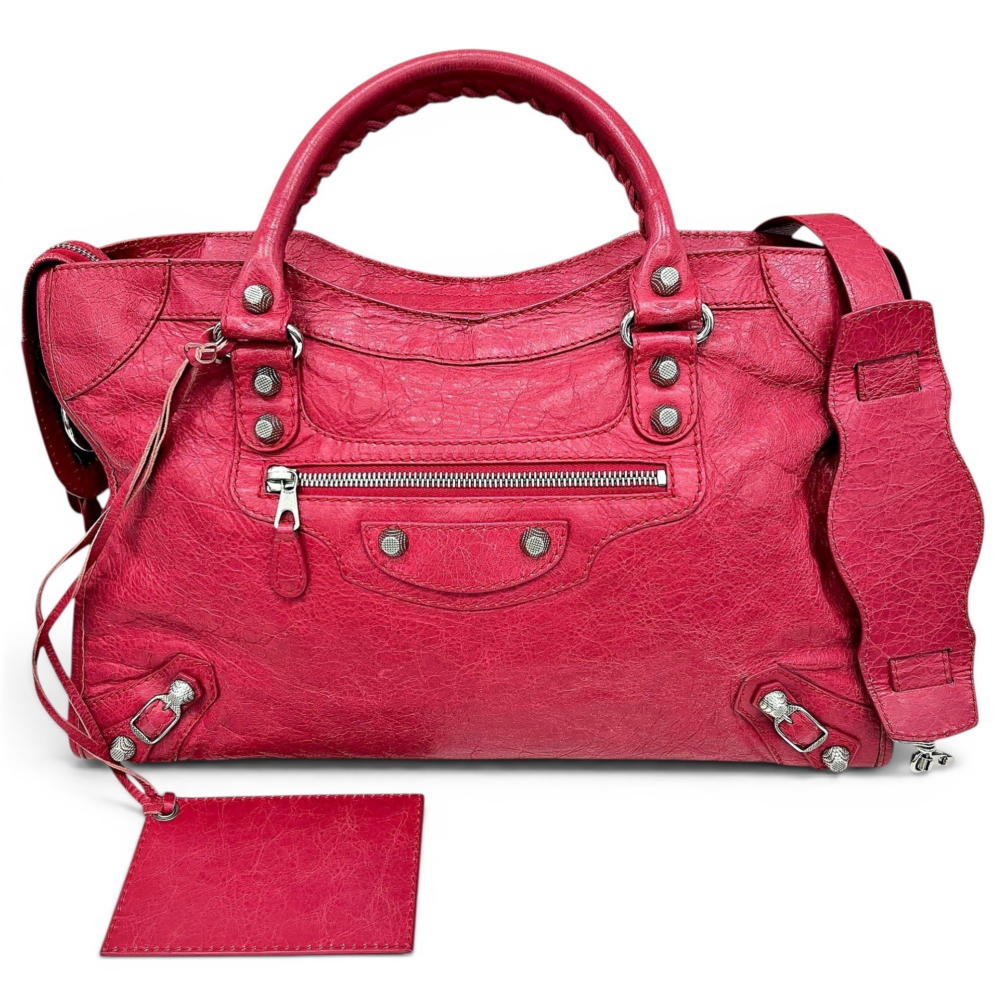 City leather handbag