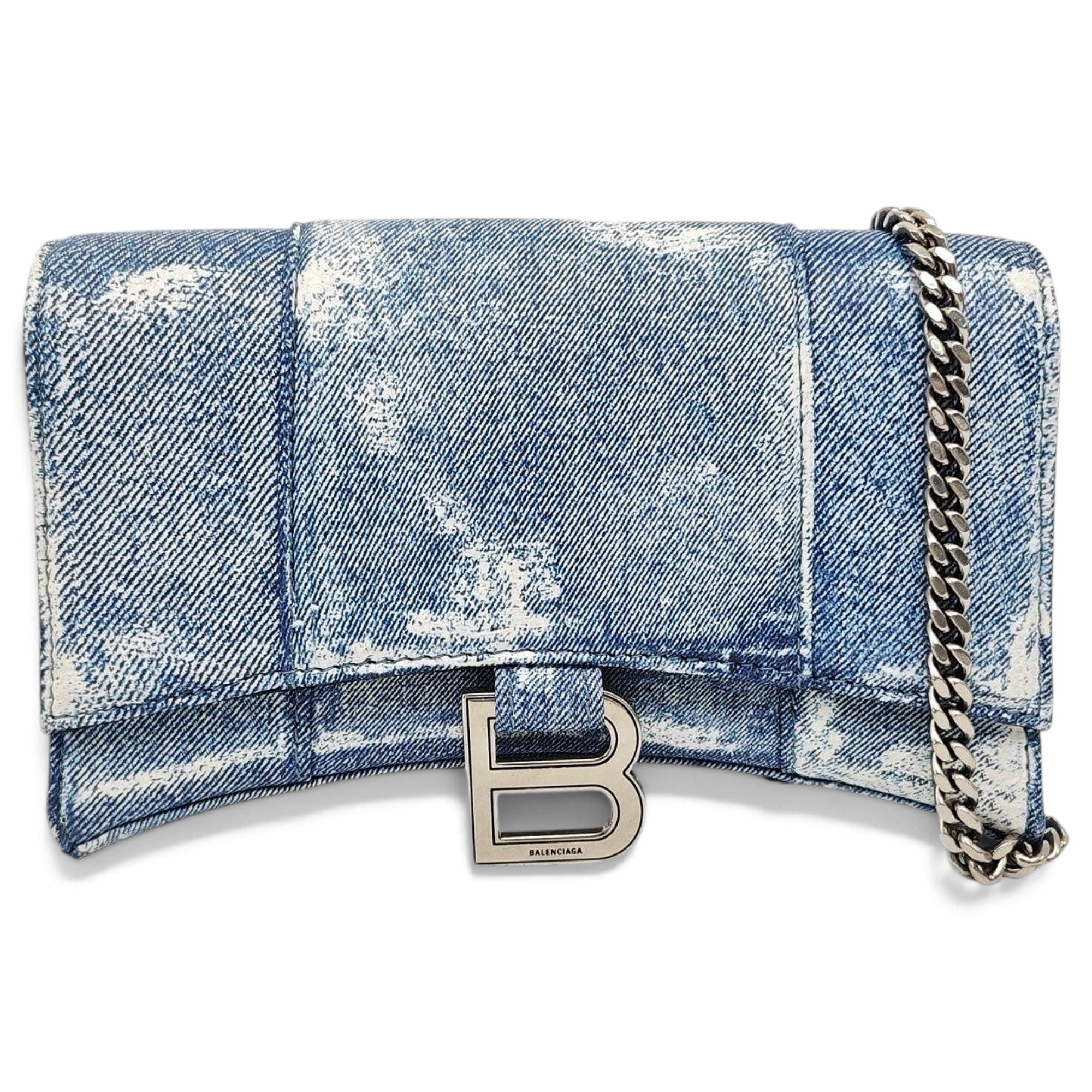 Hourglass leather handbag