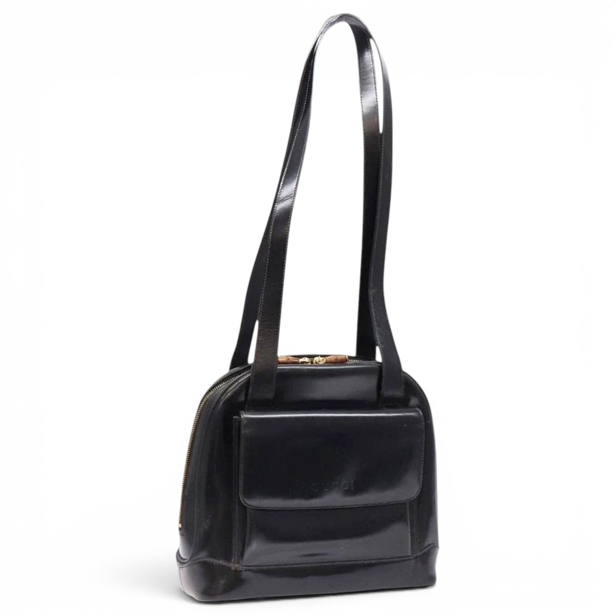 Patent leather handbag