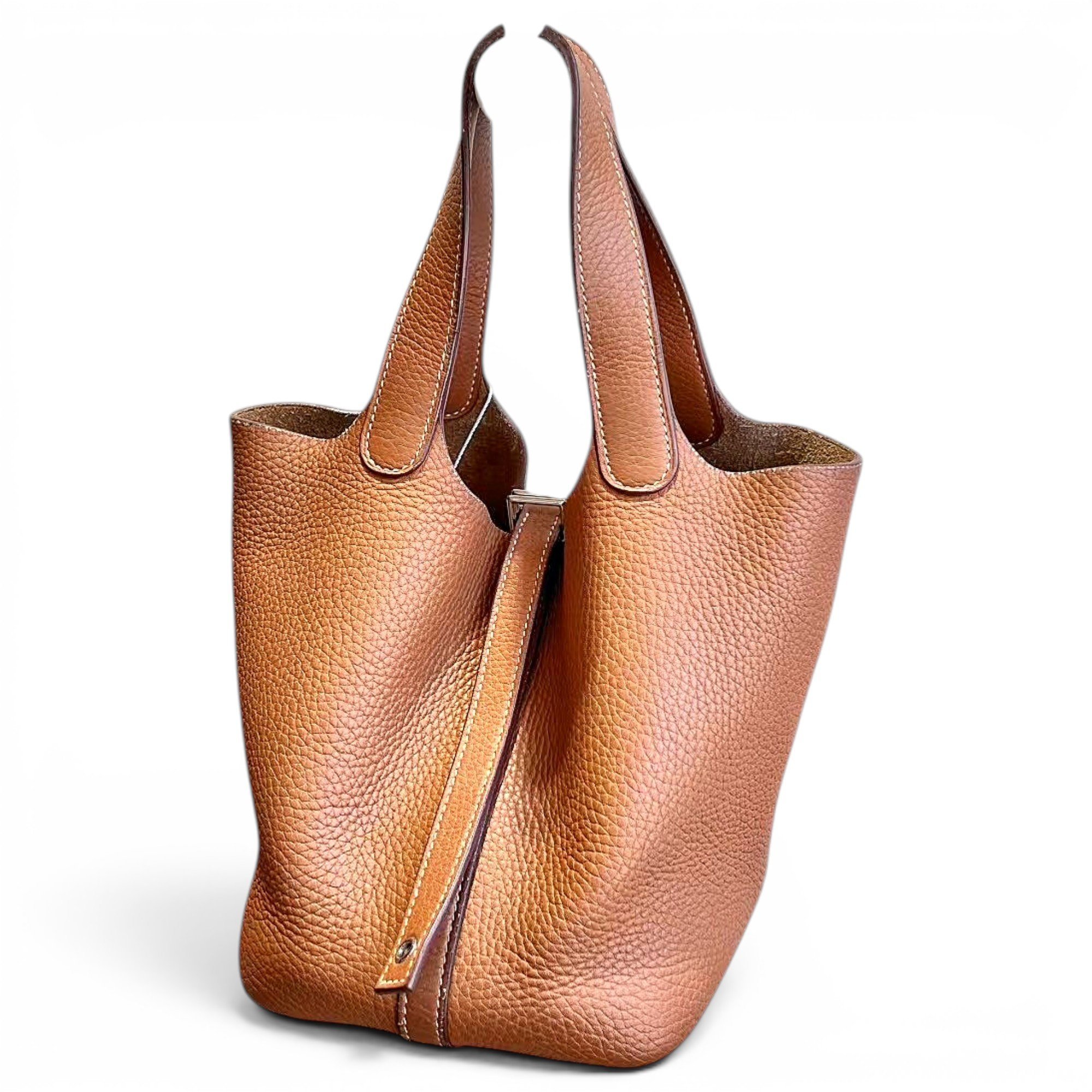 Picotin leather tote