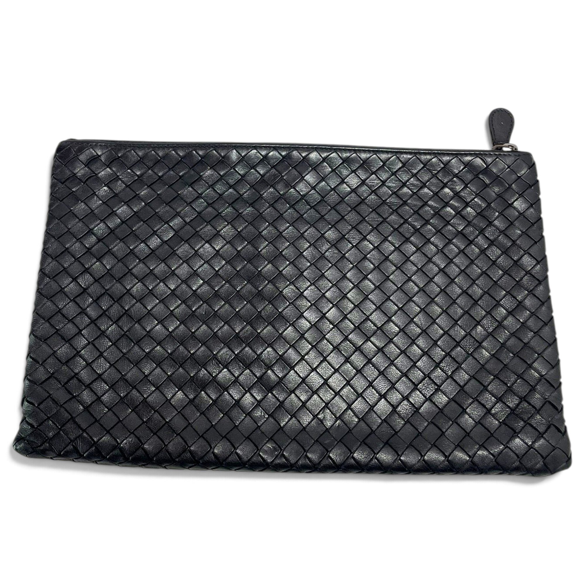 Leather clutch bag