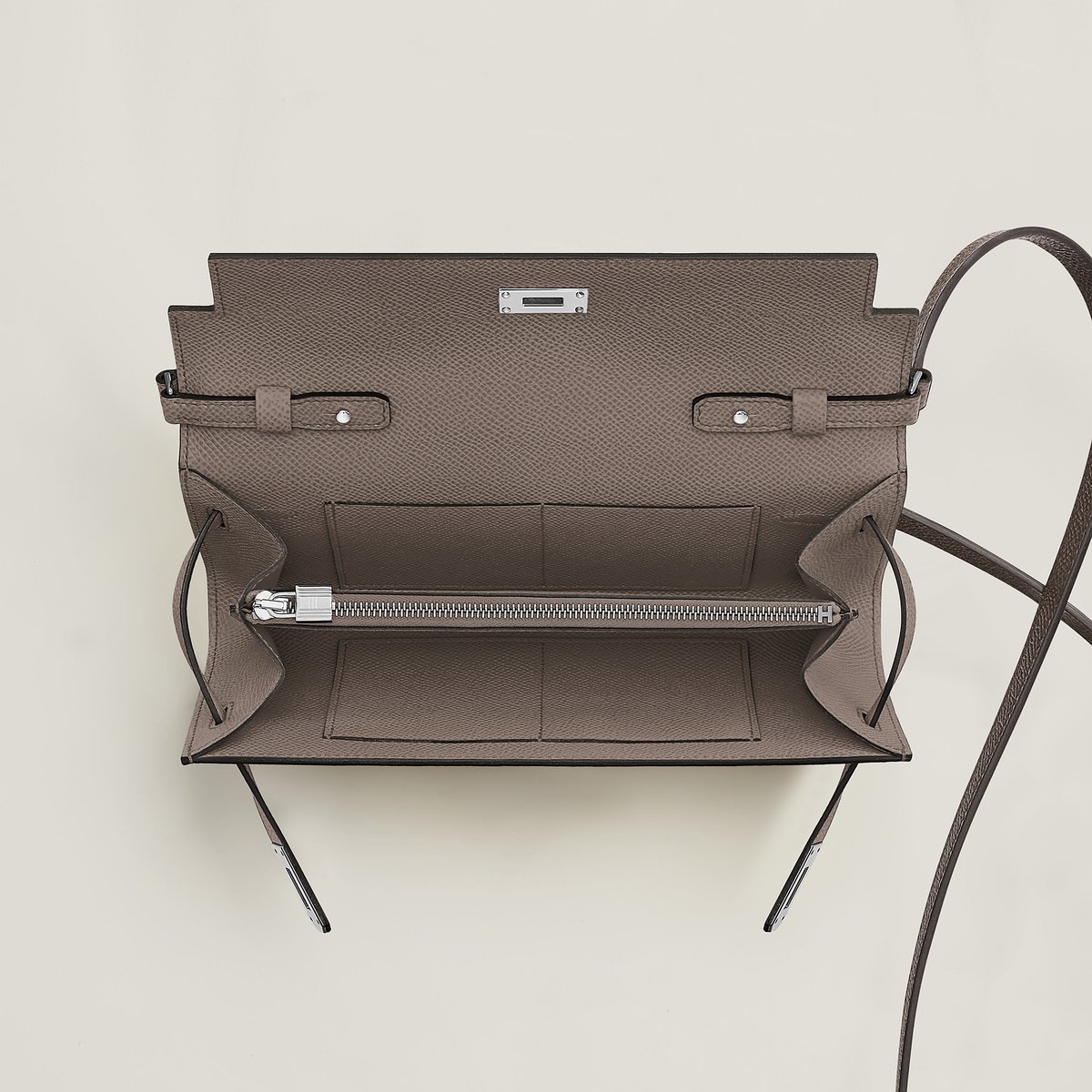 Gris Étain Kelly Classique to Go Wallet