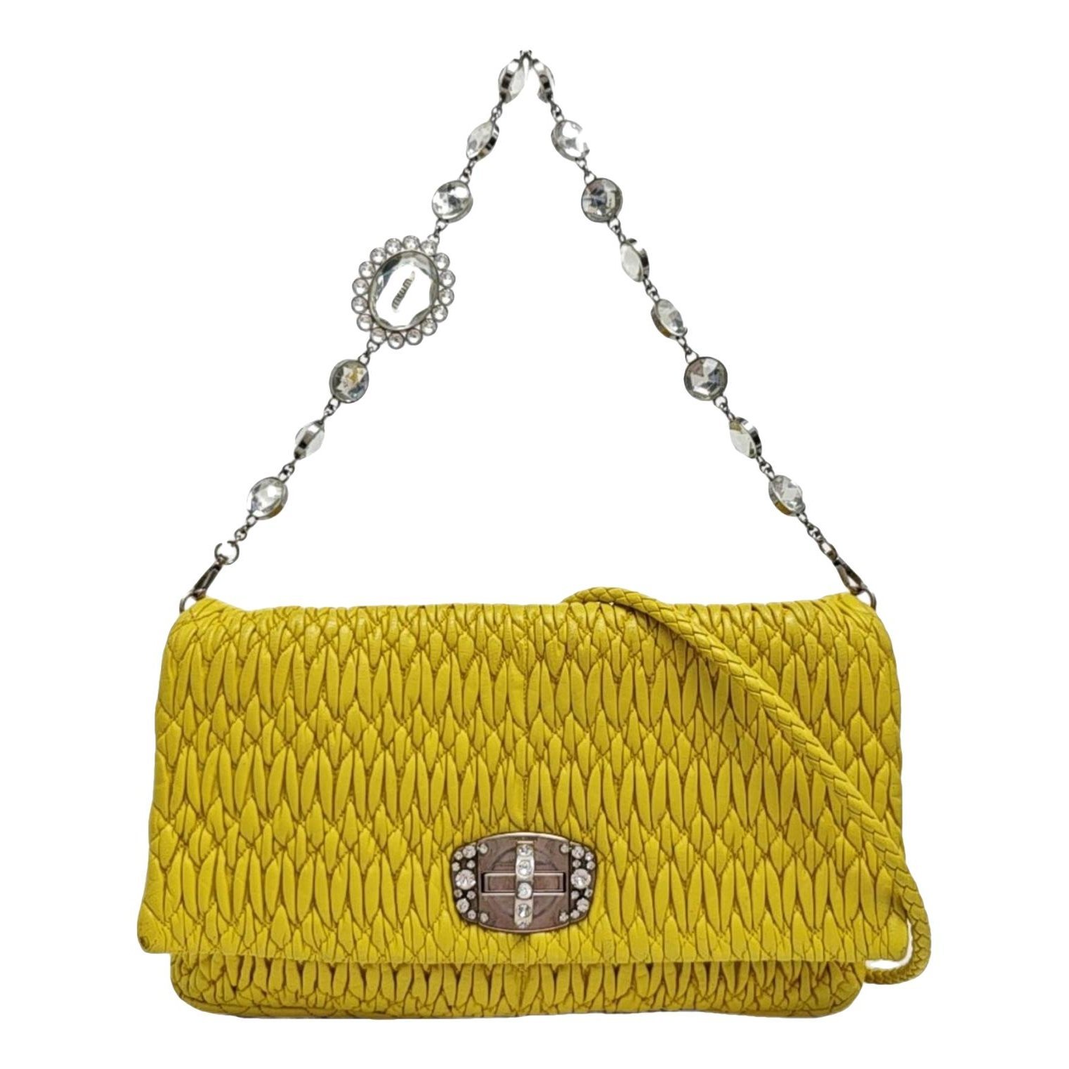 Miu Crystal leather handbag