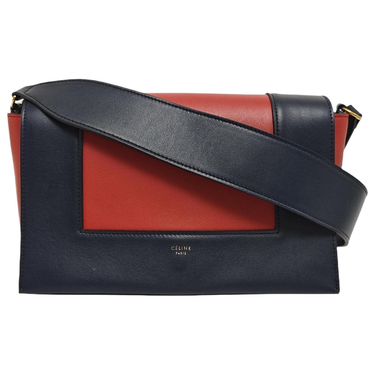 Frame leather handbag