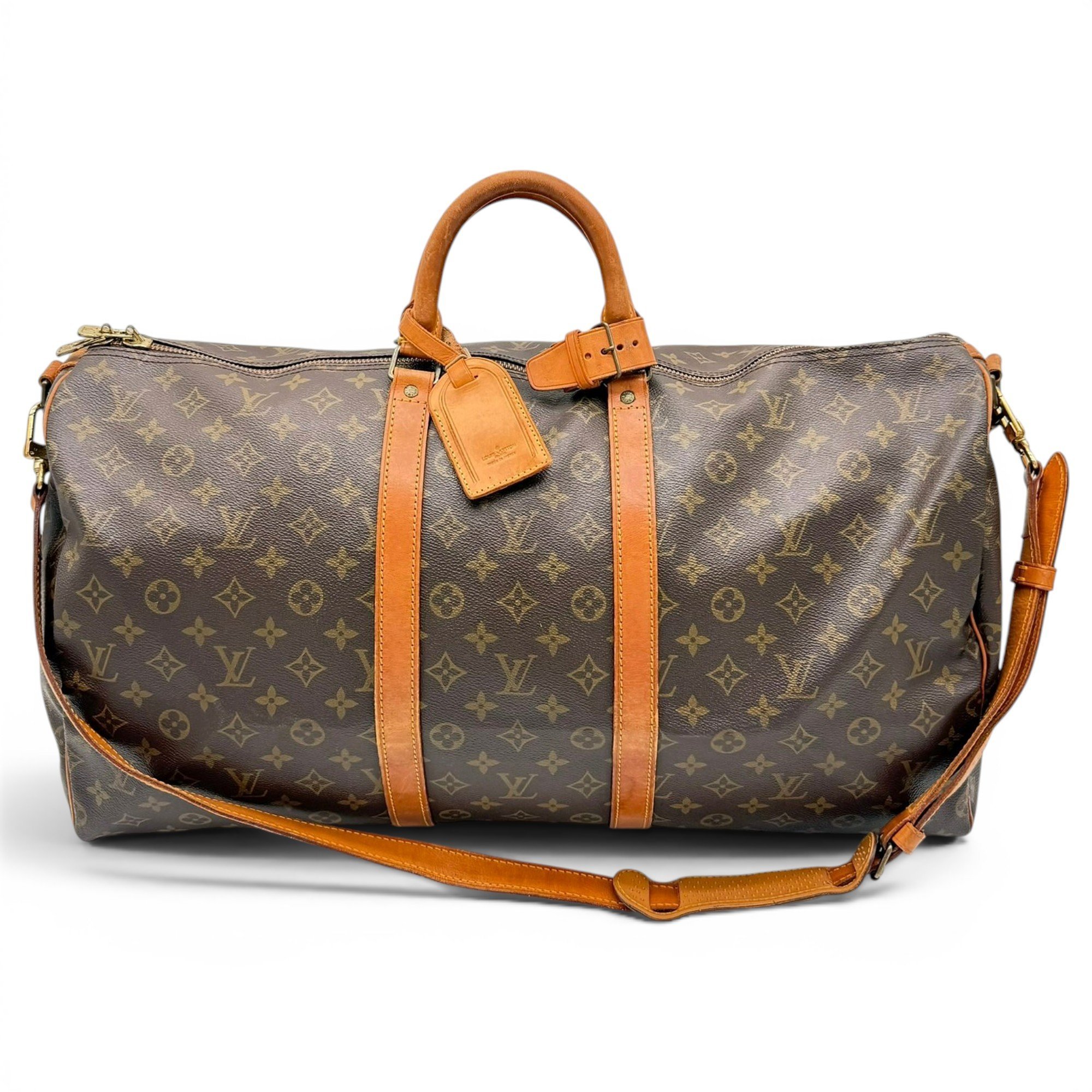 Keepall leather travel bag