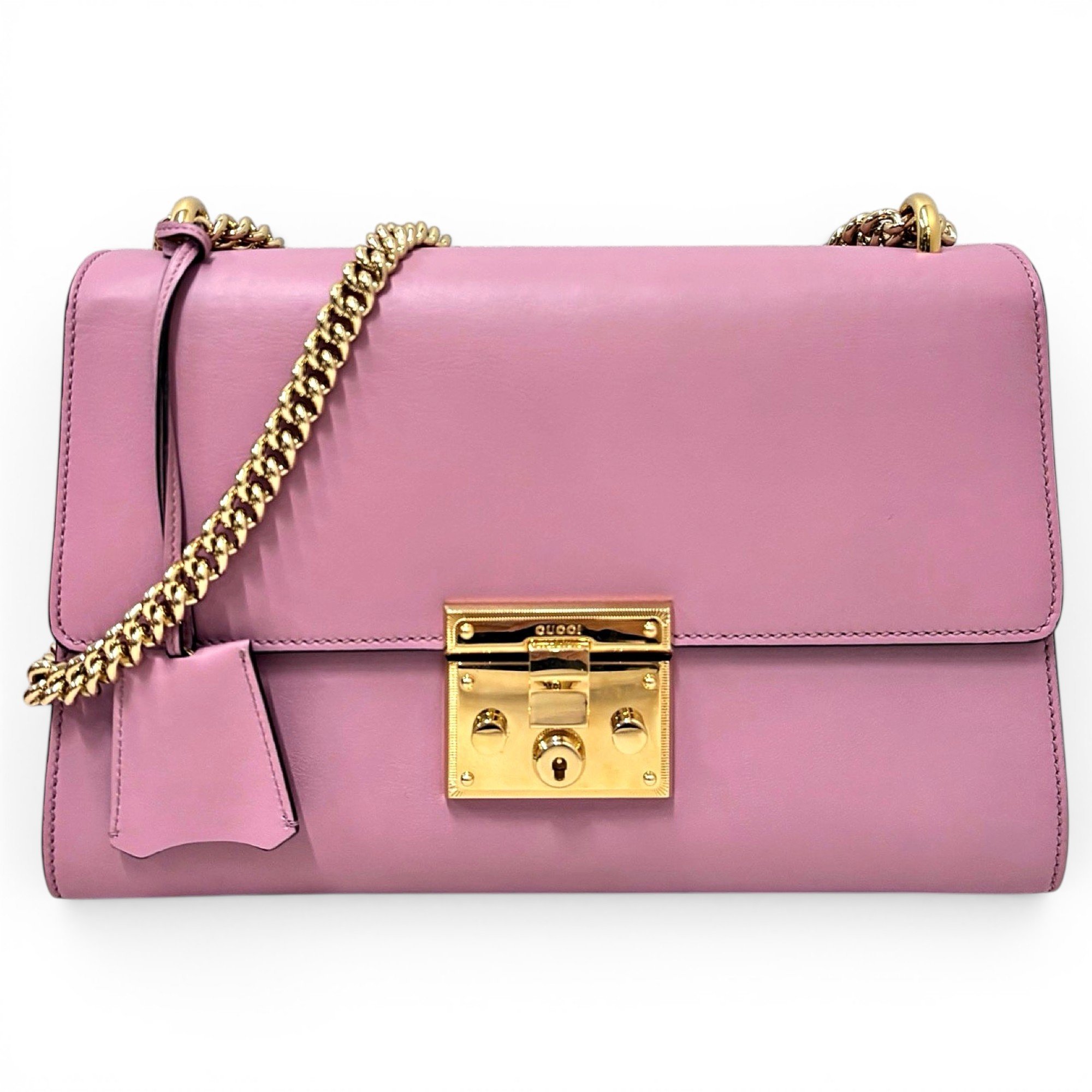Padlock leather handbag