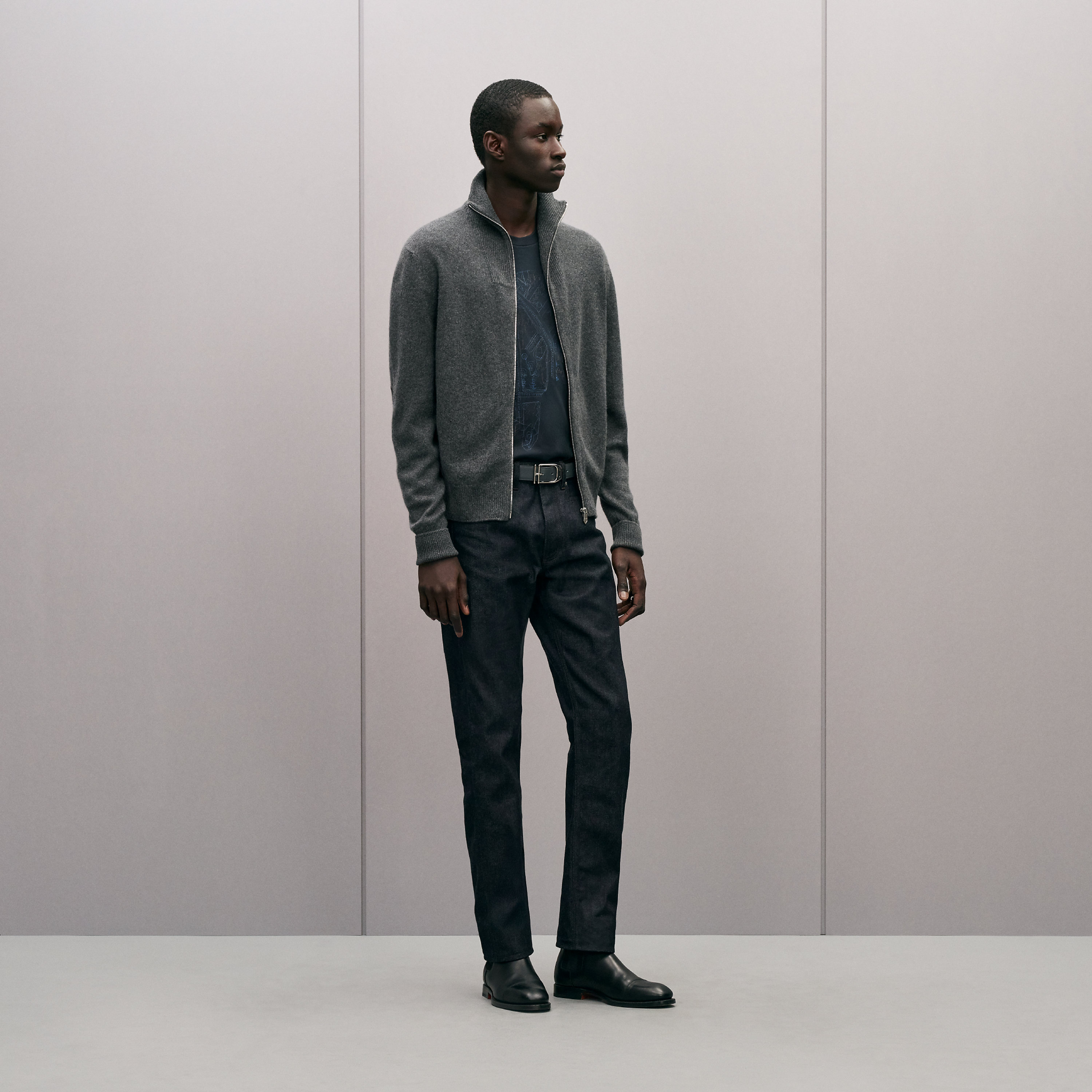 "Maillon Chaine d'Ancre" zipped cashmere jacket