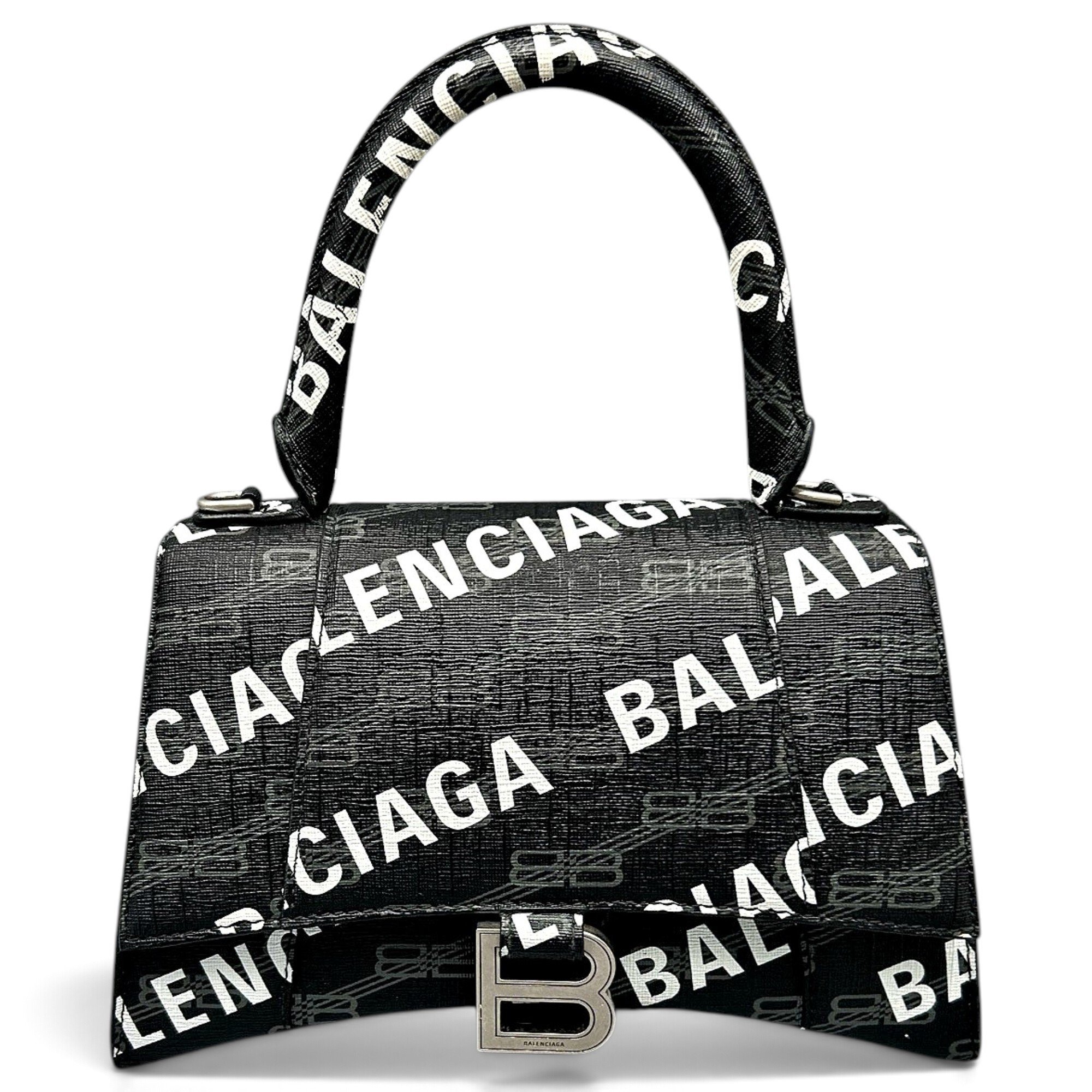 Hourglass leather handbag