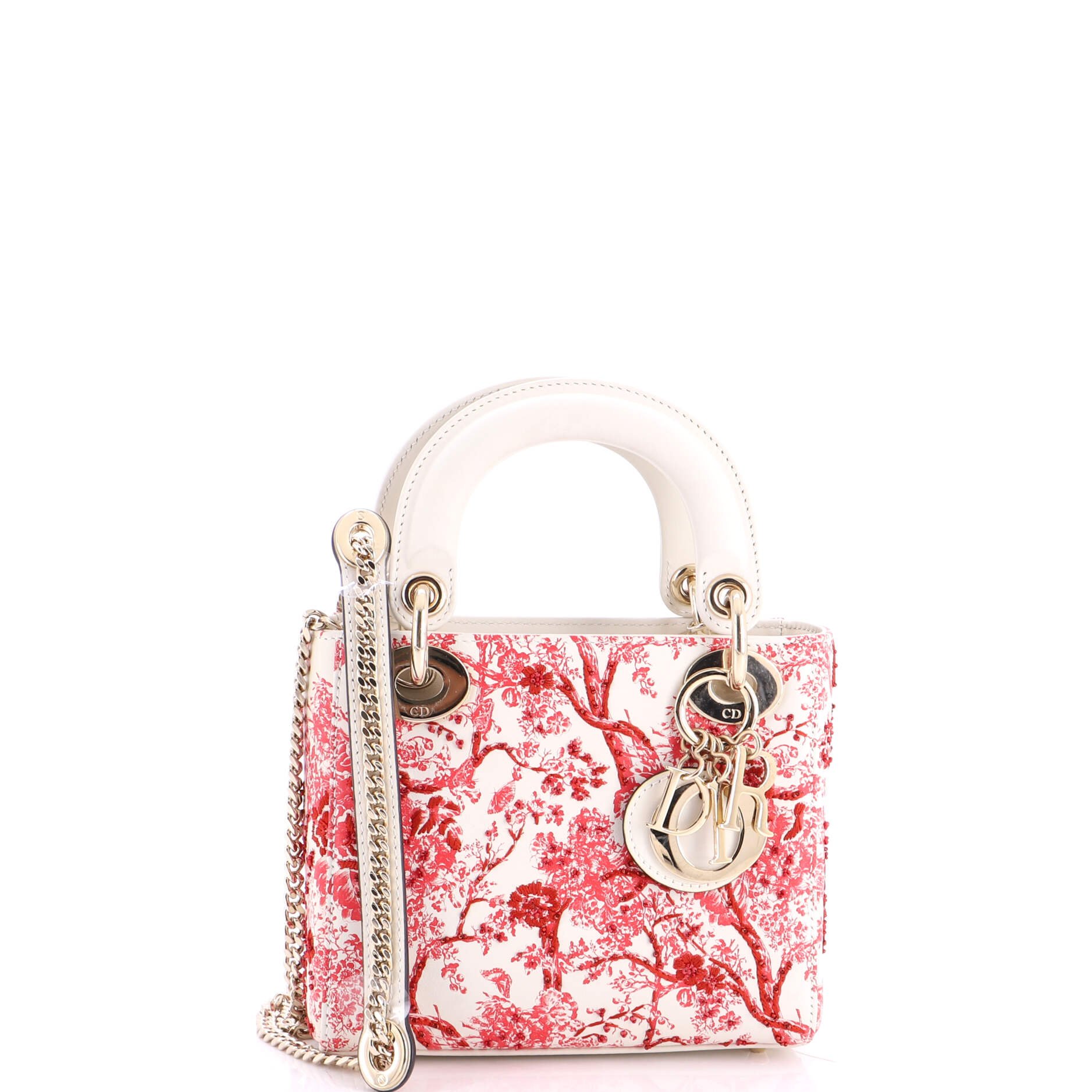 Lady Dior Chain Bag Embroidered Calfskin Mini