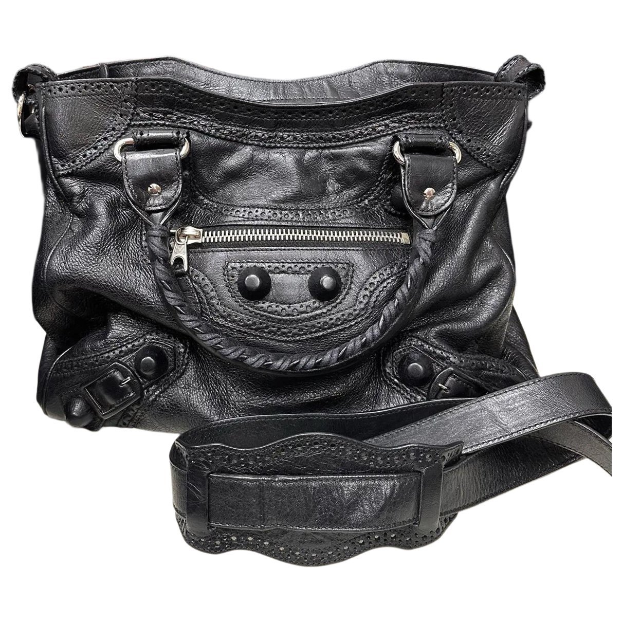 City leather handbag