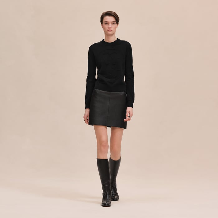 Noir Pull Manches Longues Motif « h Lift »