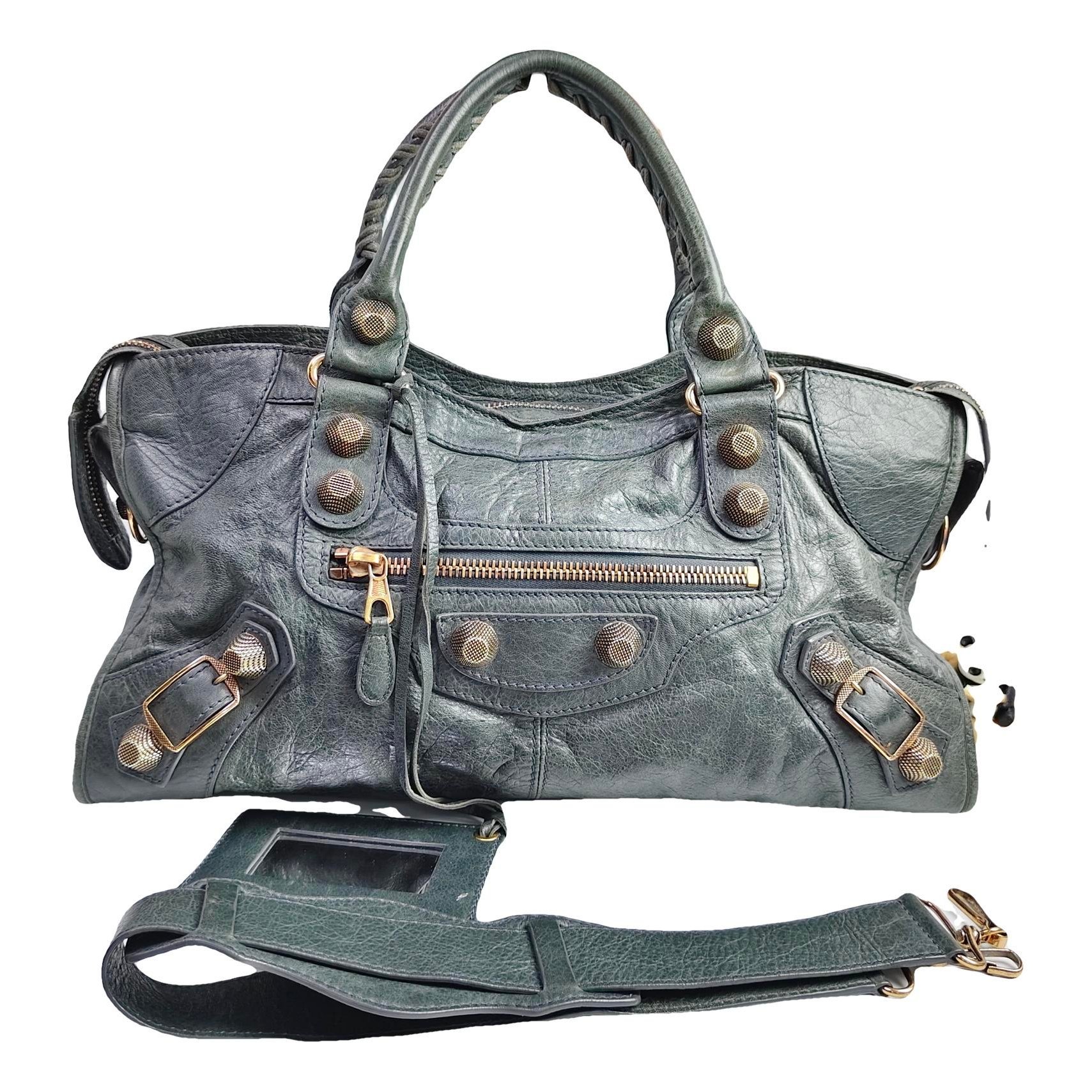 City leather handbag