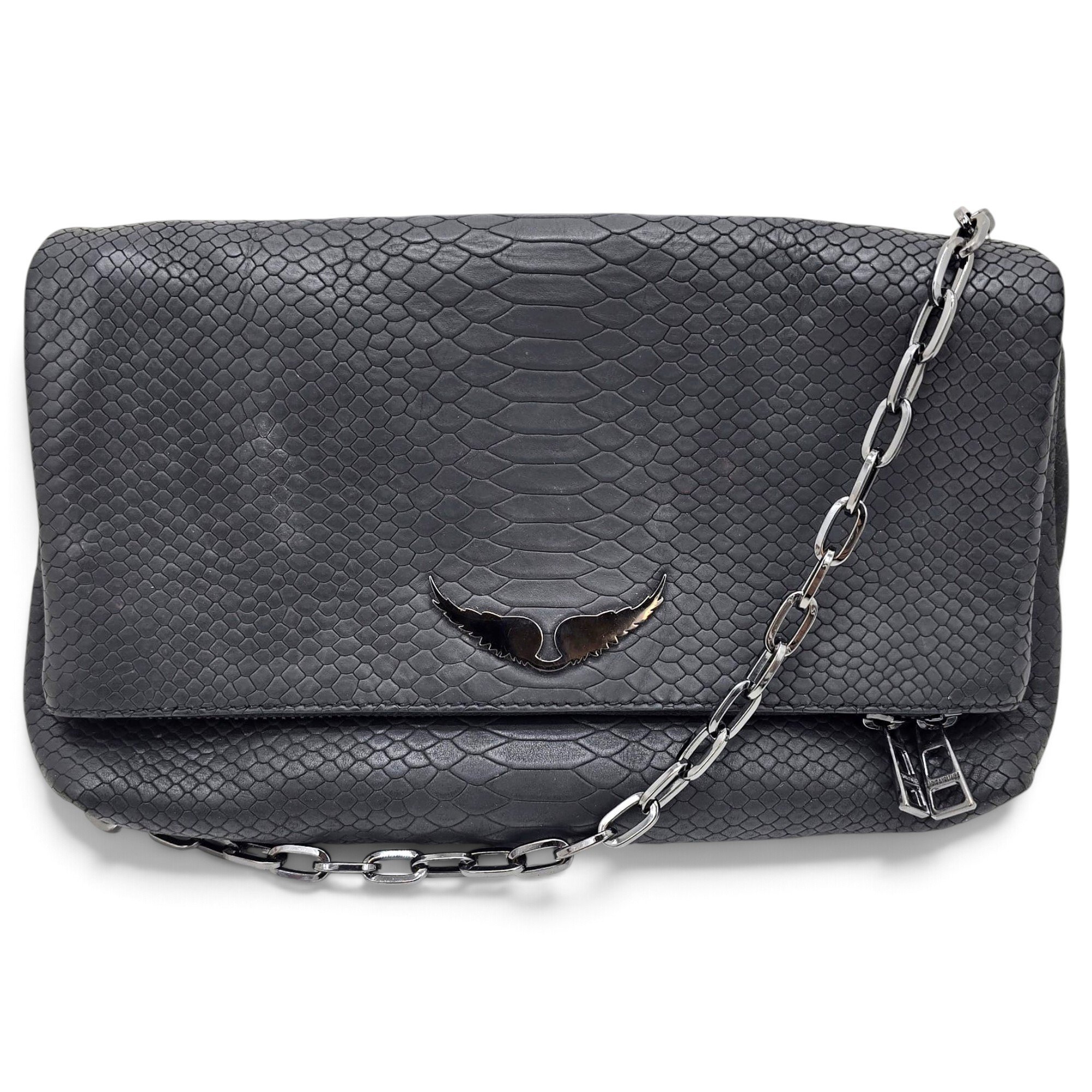 Rock leather clutch bag
