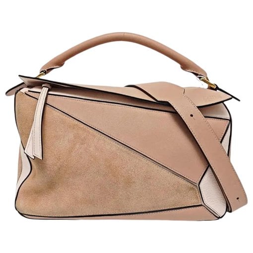 Puzzle leather handbag