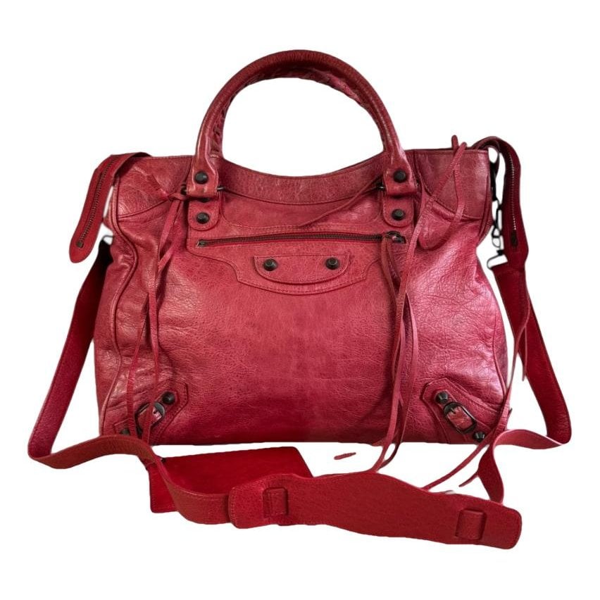 City leather handbag