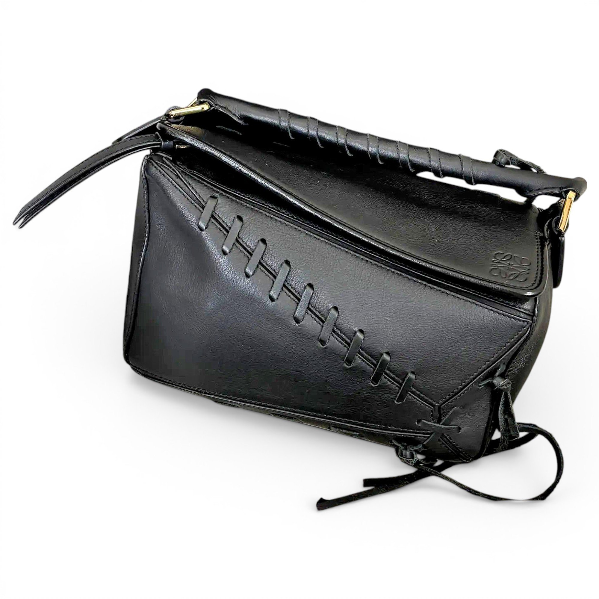 Puzzle leather crossbody bag