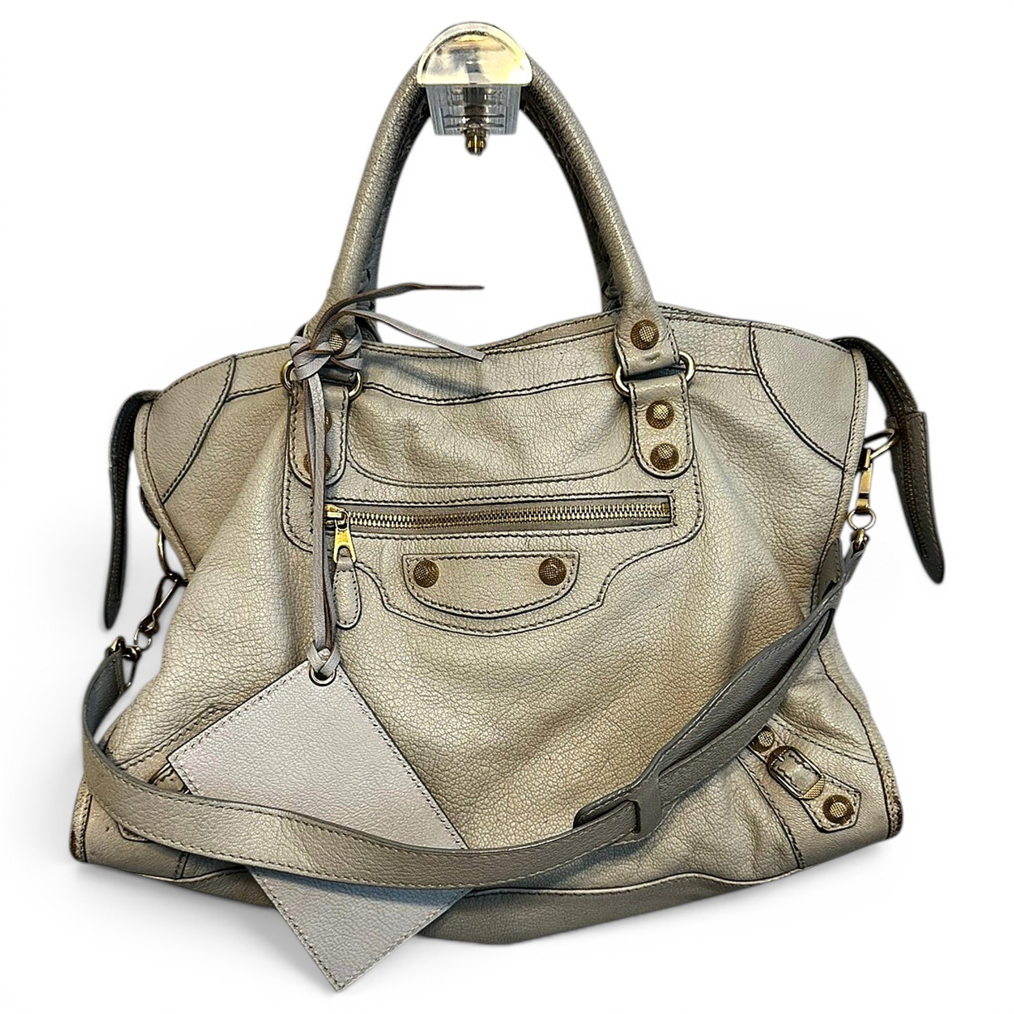 City leather handbag