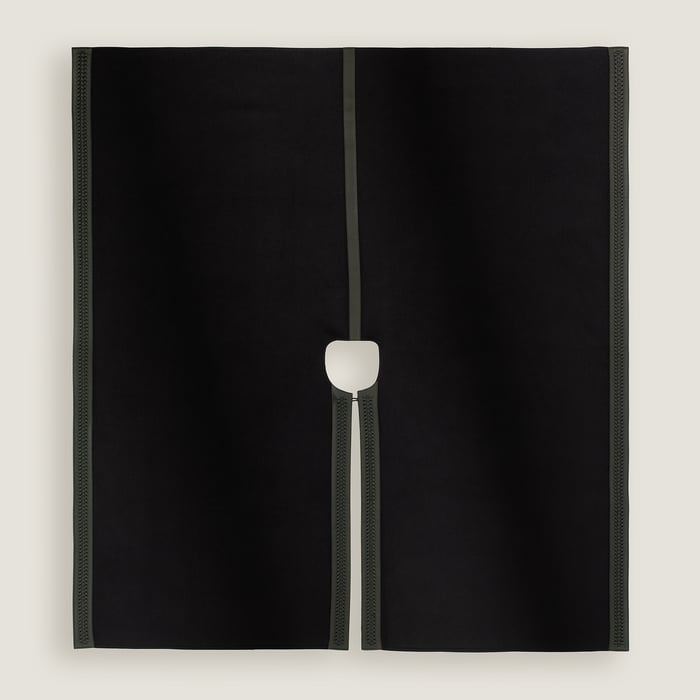 Noir Tresse Cuir 더블 페이스 판초