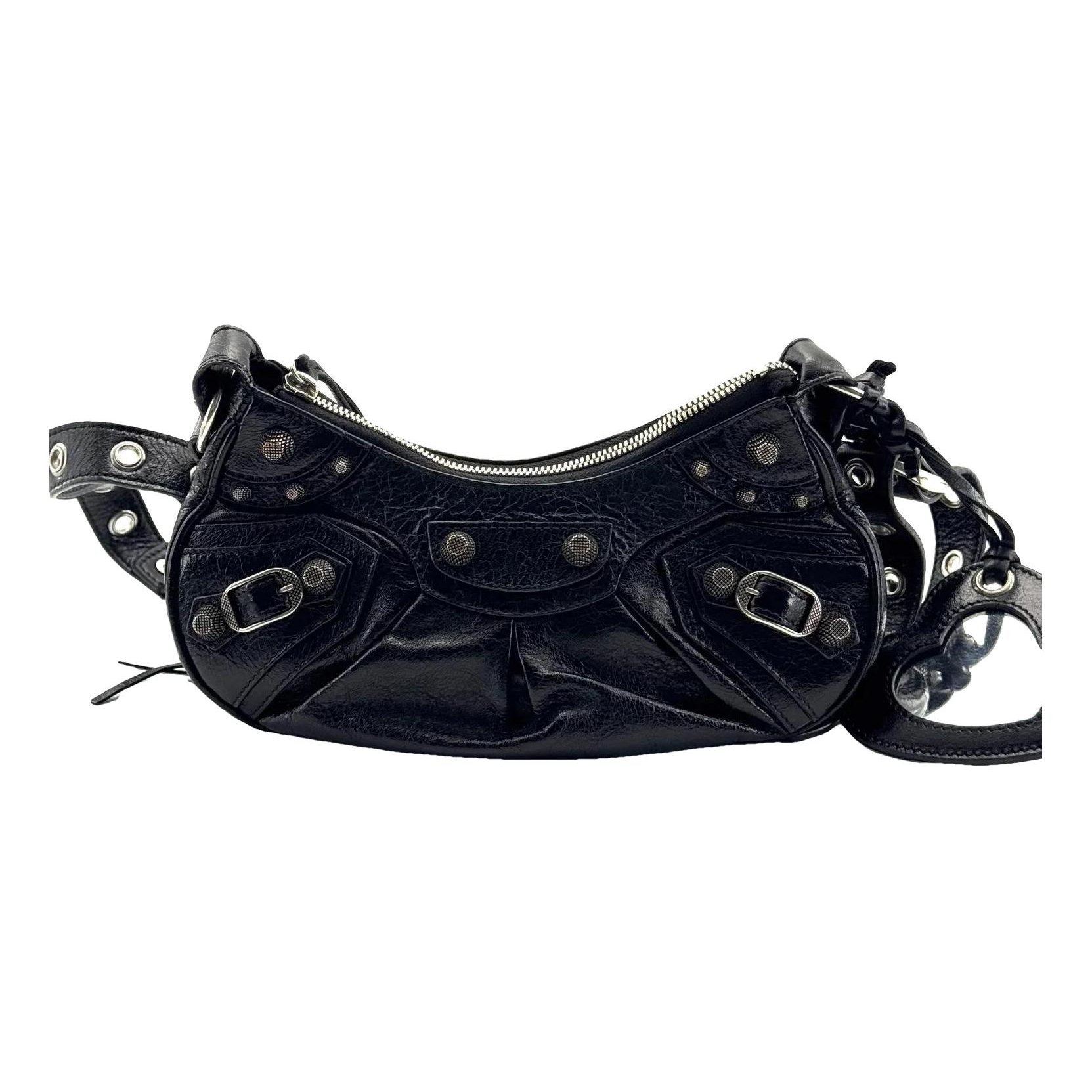 Cable leather mini bag